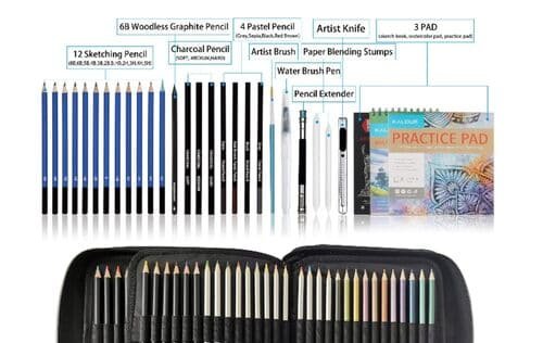 Kalour 126-Piece Professional Sketching Set for Inspiring Creativity and Masterful Creations