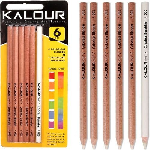 Kalour Colorless Blender and Burnisher Pencils Set