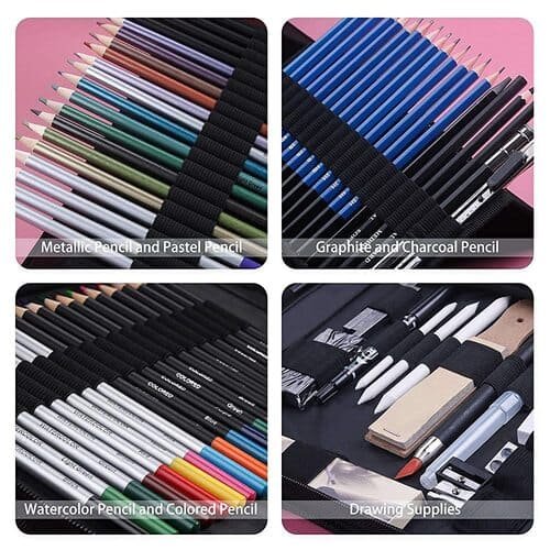 KALOUR ® 85 Pcs Professional Drawing Pencils and Sketching Kit