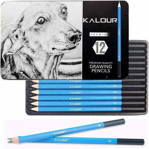 KALOUR Professional Sketching Drawing Graphite Pencils Set of 12