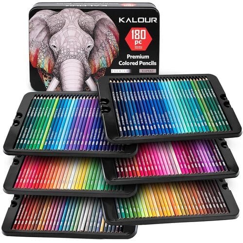 Kalour Artist Premium Colour Pencil Set Soft Core Pencils -180 Colours