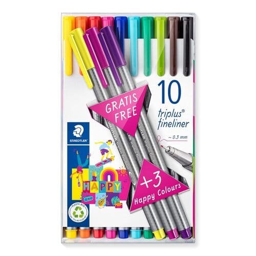 Staedtler Triplus Fineliner Pack Of (10+3) Shades