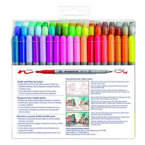 Staedtler Double Ended Permanent Marker Pen Set (Pack of 36)