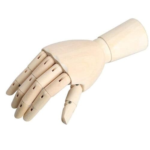 Wooden Art Mannequin Hand Model Hand Manikin - Perfect for Drawing, Sketch, etc.(Male Hand) Size-7" Inch