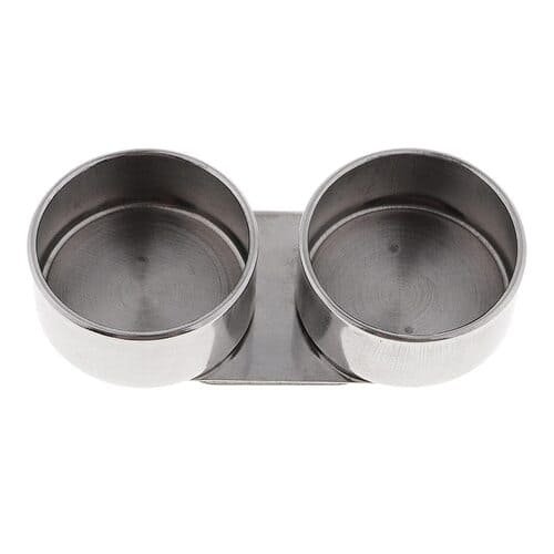 Stainless Steel Double Dipper Painting Pot Palette Clip with Lid for Acrylic,Oil Paint