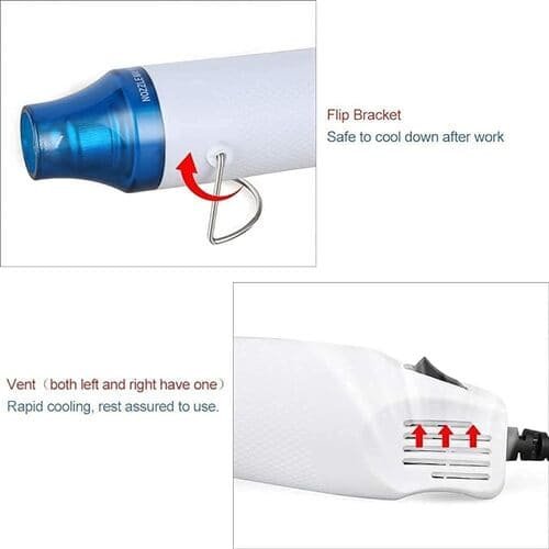 Handheld Mini Heat Gun, Hot Air Gun Multi-Function Electrical Heat Tool for for DIY Embossing, Shrink Wrapping, Drying Paint, Ideal for Resin Art