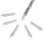 English Calligraphy Feather Dip Quill Pen Writing Ink Set Stationery Gift Box with 5 Nibs (Red)