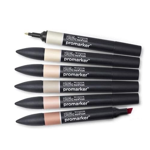 Winsor & Newton ProMarker - Twin Tip - Alcohol Based - Skin Tones Set of 6 - Set 1
