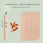 Everlasting Endless Pencil Eternal Portable Reusable Erasable Metal Writing Pens Infinite Replaceable Graphite Nib Triangular Grip Everlasting Endless Pencil Eternal Portable Reusable Erasable Metal Writing Pens Infinite Replaceable Graphite Nib Triangular Grip