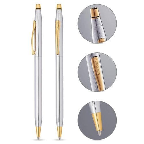 Cross Classic Century Medalist Ballpoint Pen (Gold Silver) Corporate Gifting Pen Medium Point Black ink Series 3302,Elegant Writing Pen