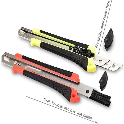 Heavy Duty 18 mm Cutter Knife Set with 10 Replacement Blades