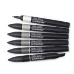 Winsor & Newton Promarker Twin Tip Alcohol-Based Marker (Neutral Tone - 6 pcs) , Black,grey Winsor & Newton Promarker Twin Tip Alcohol-Based Marker (Neutral Tone - 6 pcs) , Black,grey