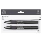 Winsor & Newton ProMarker - Twin Tip - Alcohol Based - Blacks x 2 Winsor & Newton ProMarker - Twin Tip - Alcohol Based - Blacks x 2