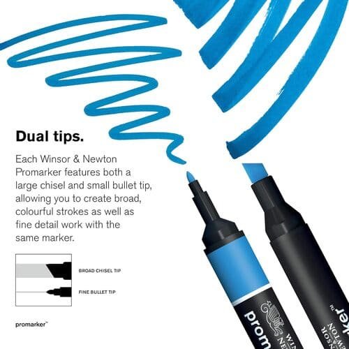 Winsor & Newton ProMarker - Twin Tip - Alcohol Based - Blacks x 2