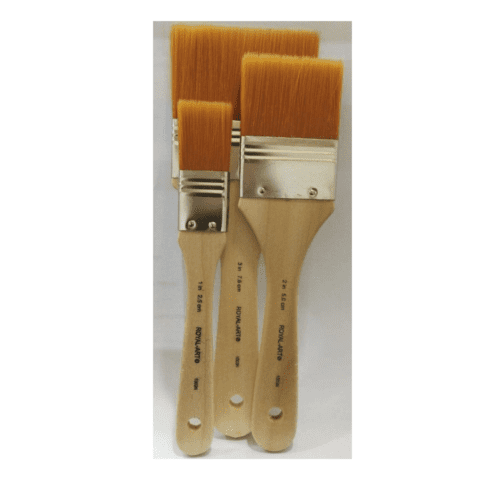 Royal Art Artist Gesso Brush Set, Hog Bristles Paint Brushes for Thick Acrylic and Oil Paints Varnishes Gesso (Pack of 3)