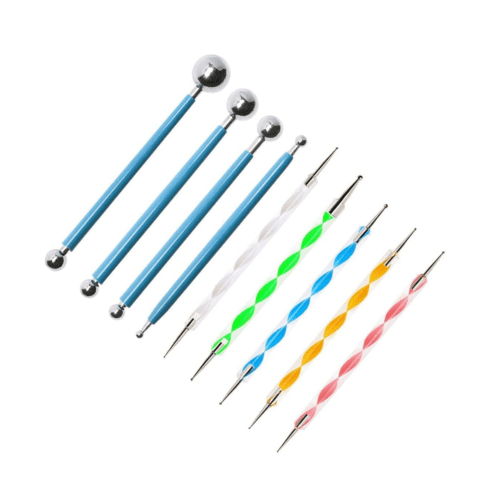 Dotting Tools 9Pcs Ball Embossing Stylus Set for Mandala Rock Painting Pottery Clay Modeling Carbon Transfer Paper Nail Art Ornaments Art Craft DIY