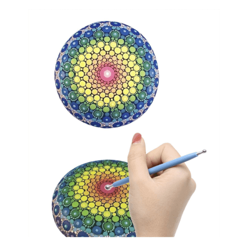 Dotting Tools 9Pcs Ball Embossing Stylus Set for Mandala Rock Painting Pottery Clay Modeling Carbon Transfer Paper Nail Art Ornaments Art Craft DIY