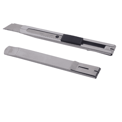 2pc Heavy Duty Stainless Steel 18mm Cutter Knife for Cutting Papers, Wallpapers, Cardboard, Vinyl, Tapes Etc Set With 10 replacement Blades