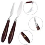 Set of 5 Palette Painting Knives of Various Sizes & Shapes, Stainless Steel Scraper Spatula Polished Brown Handle for Artist Canvas Oil Paint Color Mixing Set of 5 Palette Painting Knives of Various Sizes & Shapes, Stainless Steel Scraper Spatula Polished Brown Handle for Artist Canvas Oil Paint Color Mixing