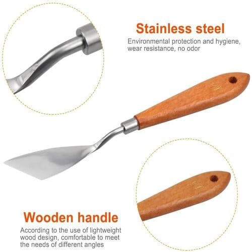 3 Pcs Stainless Steel Artists Palette Knife Set,Spatula Palette Knife Painting Mixing Scraper,Thin and Flexible Art Tools for Oil Painting, Acrylic Mixing, Etc.