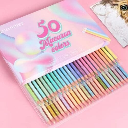 Macaron Pastel Colored Pencils,Set of 50 Colors,Artists Soft Core,Ideal for Drawing Sketching Shading,Coloring Pencils for Adults Kids Beginners