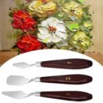 Set of 5 Palette Painting Knives of Various Sizes & Shapes, Stainless Steel Scraper Spatula Polished Brown Handle for Artist Canvas Oil Paint Color Mixing Set of 5 Palette Painting Knives of Various Sizes & Shapes, Stainless Steel Scraper Spatula Polished Brown Handle for Artist Canvas Oil Paint Color Mixing
