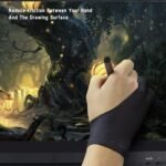 Original Anti-Fouling Artist Two-Finger Glove for Pencil Sketching, Watercolours Painting and Graphics Drawing Tablet (Free Size), Black Original Anti-Fouling Artist Two-Finger Glove for Pencil Sketching, Watercolours Painting and Graphics Drawing Tablet (Free Size), Black