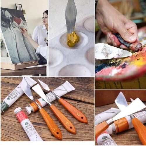3 Pcs Stainless Steel Artists Palette Knife Set,Spatula Palette Knife Painting Mixing Scraper,Thin and Flexible Art Tools for Oil Painting, Acrylic Mixing, Etc.