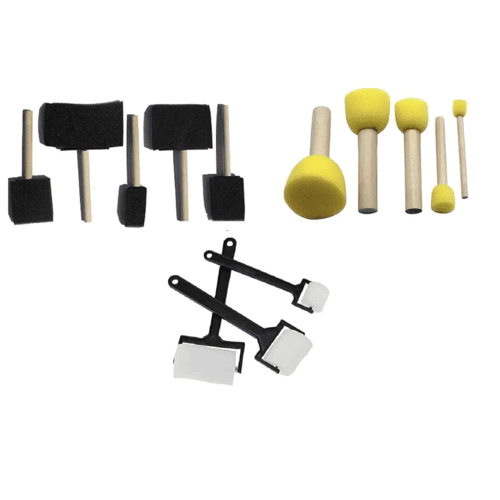 Plastic Art Ranger Set Of 13Pcs Combo Sponge Brush For Painting, Art And Craft Projects