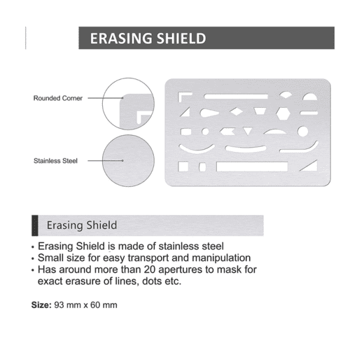 Erasing Shield for Technical Drawing Supplies