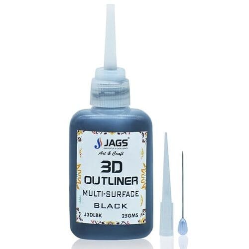 Art Ranger Pack of 1Pcs 3D Outliner Multi Surface Colour Black 25Gms