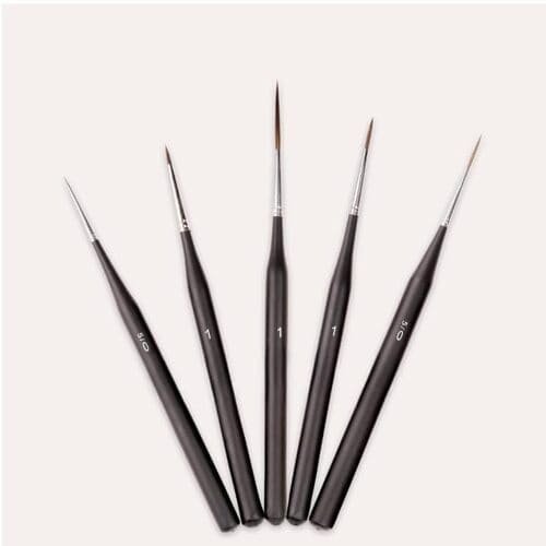 ART RANGER Detailing Paint Brushes Set - 5pcs Professional Miniature Liner Brushes for Fine Detailing & Painting for Acrylic, Oil, Watercolor & Gouache, Synthetic Hair, Premium Synthetic Bristles