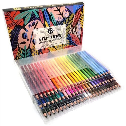 Watercolor Pencils Set Pre-Sharpened Water Soluble Color Pencils Art Supplies for Students Adults Artists Drawing Sketching Coloring Books