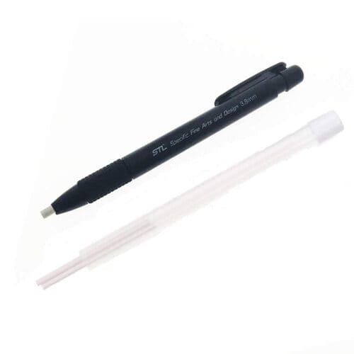 Eraser Pen Value Pack Round 3.8mm. Precision Tip Eraser with 5 Refills,Black