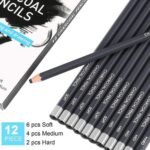 Professional Charcoal Pencils Drawing Set - 12 Pieces Soft Medium and Hard Charcoal Pencils for Drawing, Sketching, Shading, Artist Pencils for Beginners & Artists Professional Charcoal Pencils Drawing Set - 12 Pieces Soft Medium and Hard Charcoal Pencils for Drawing, Sketching, Shading, Artist Pencils for Beginners & Artists