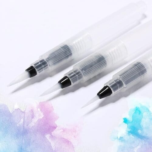 Water Brush Pens Set of 3 Different Sizes fine, Medium & Large - Great for Watercolor Paints, Illustrations, Calligraphy, Brush Pen, Markers, DIY Art & Craft - Refillable Brush Pens