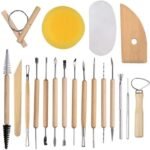 Professional Pottery Tools Kit for Clay Pottery Sculpting, Scarping, Cutting, Fine Detailing, Smoothening, Shaping and Trimming (Pack of 19 Tools)