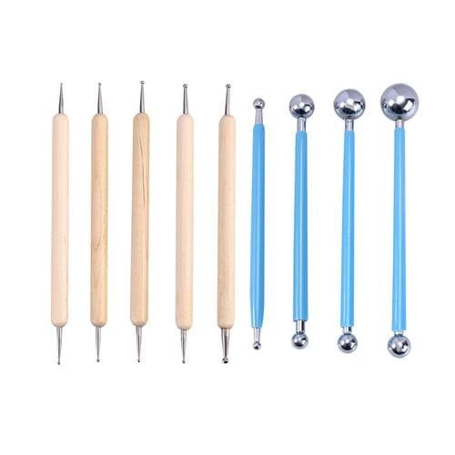 9 Piece Dotting Tools Ball Styluses for Mandala Rock Painting, Pottery Clay Craft, Embossing Art (Blue)