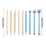 9 Piece Dotting Tools Ball Styluses for Mandala Rock Painting, Pottery Clay Craft, Embossing Art (Blue)