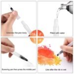 Water Brush Pens Set of 3 Different Sizes fine, Medium & Large - Great for Watercolor Paints, Illustrations, Calligraphy, Brush Pen, Markers, DIY Art & Craft - Refillable Brush Pens